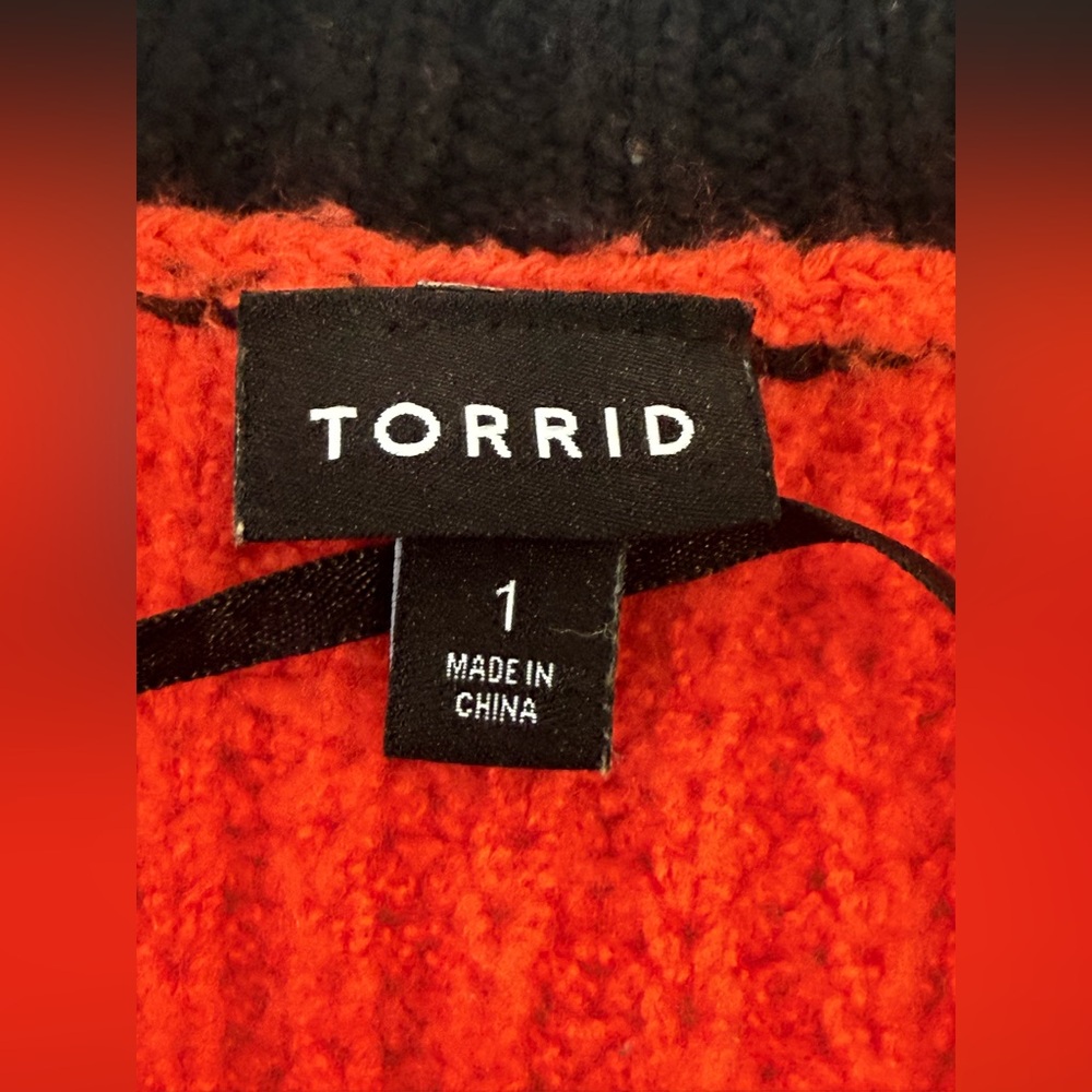 TORRID Duster Ballon Sleeve Color-block Long Cardigan‎ Size 1 - Picture 8 of 10